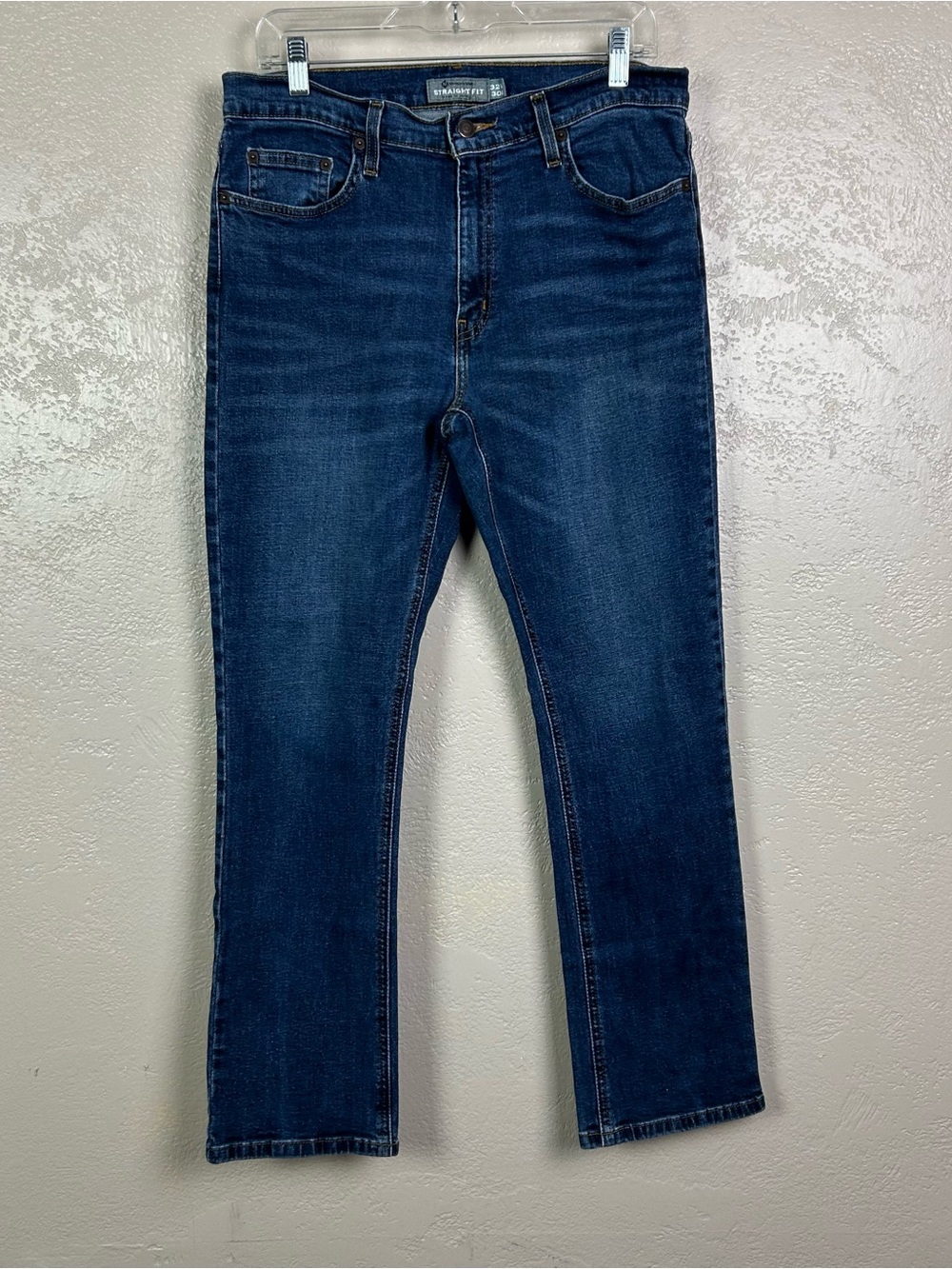Men's Straight Jeans in Dark Blue Denim Size 32X30